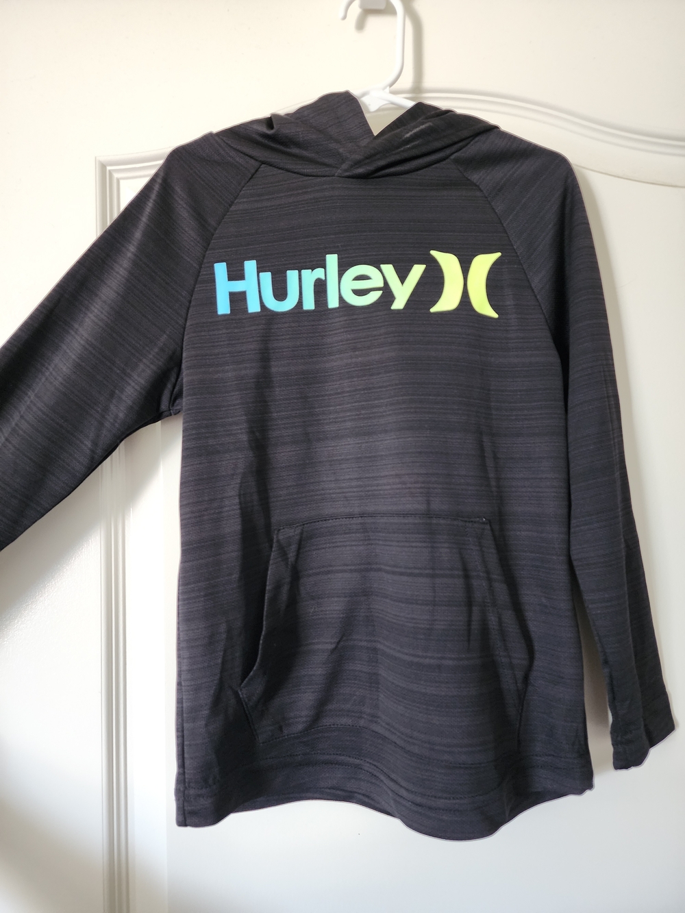 Hurley Black Stripe Hoodie with Neon Logo & T-Shirt Set